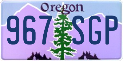 OR license plate 967SGP