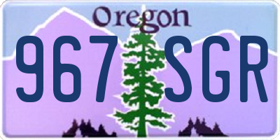 OR license plate 967SGR