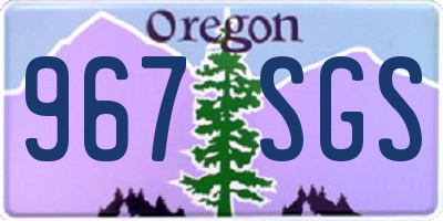 OR license plate 967SGS
