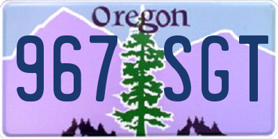OR license plate 967SGT