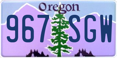 OR license plate 967SGW