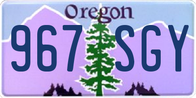 OR license plate 967SGY