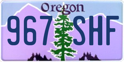 OR license plate 967SHF