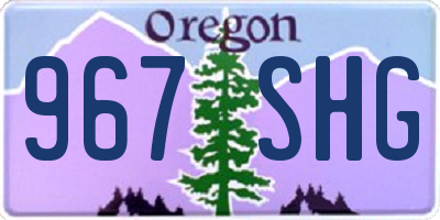 OR license plate 967SHG