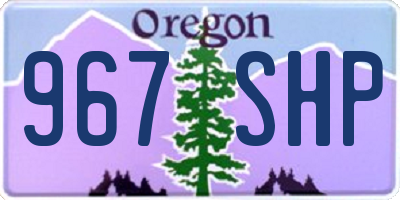 OR license plate 967SHP
