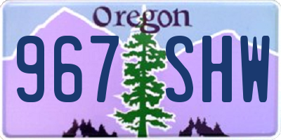 OR license plate 967SHW