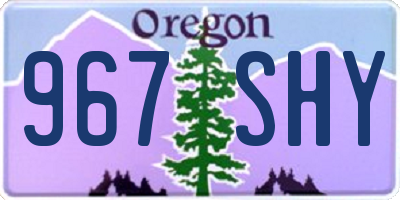 OR license plate 967SHY