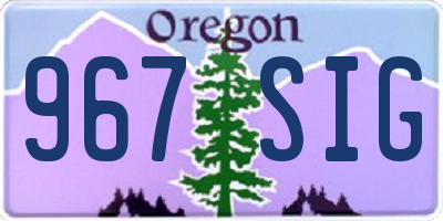 OR license plate 967SIG