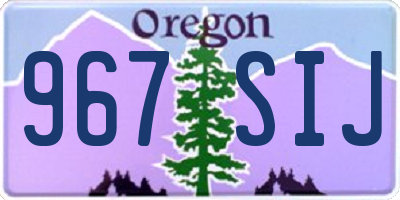 OR license plate 967SIJ