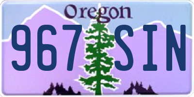 OR license plate 967SIN