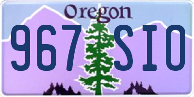 OR license plate 967SIO