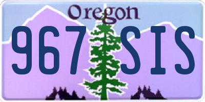 OR license plate 967SIS