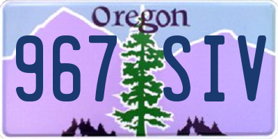 OR license plate 967SIV