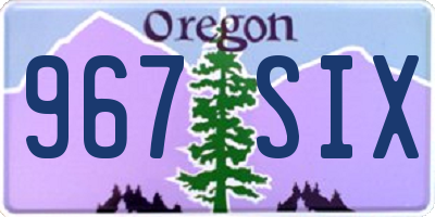 OR license plate 967SIX