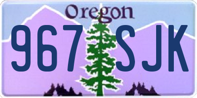 OR license plate 967SJK