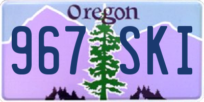 OR license plate 967SKI