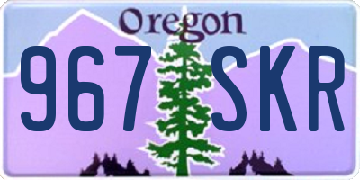 OR license plate 967SKR