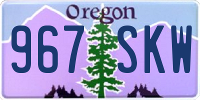 OR license plate 967SKW