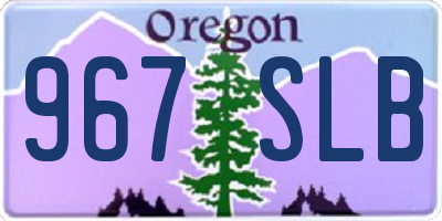 OR license plate 967SLB