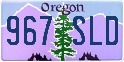 OR license plate 967SLD