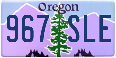 OR license plate 967SLE