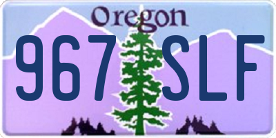 OR license plate 967SLF