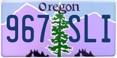 OR license plate 967SLI