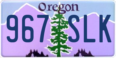 OR license plate 967SLK