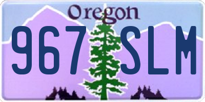 OR license plate 967SLM