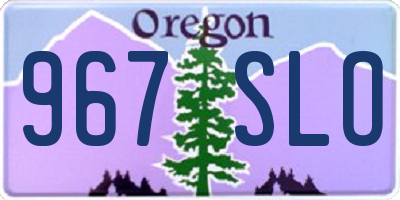 OR license plate 967SLO