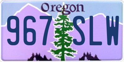 OR license plate 967SLW