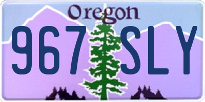 OR license plate 967SLY