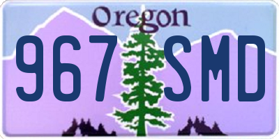 OR license plate 967SMD