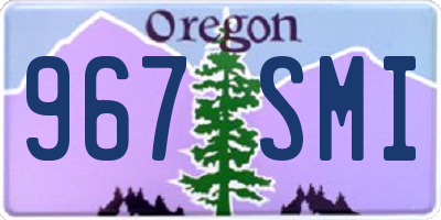 OR license plate 967SMI