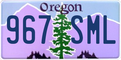 OR license plate 967SML