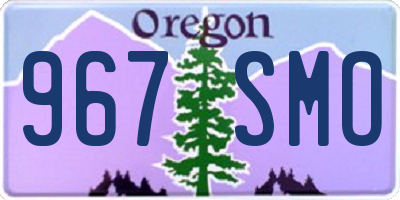 OR license plate 967SMO