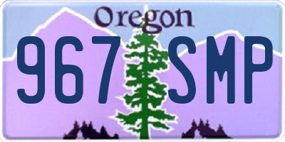 OR license plate 967SMP