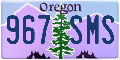 OR license plate 967SMS