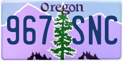 OR license plate 967SNC