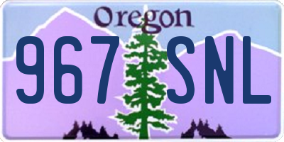 OR license plate 967SNL