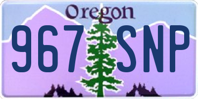 OR license plate 967SNP