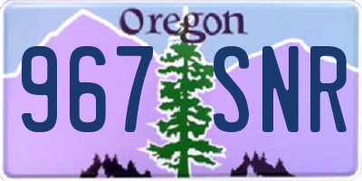 OR license plate 967SNR