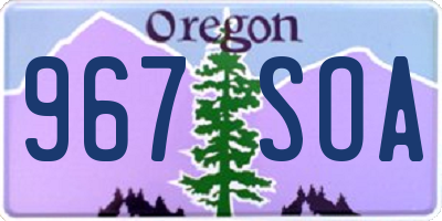OR license plate 967SOA