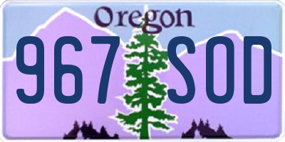 OR license plate 967SOD
