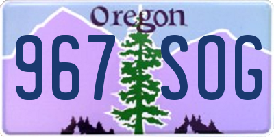 OR license plate 967SOG