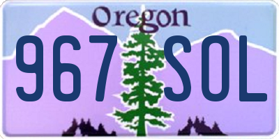 OR license plate 967SOL