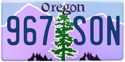 OR license plate 967SON
