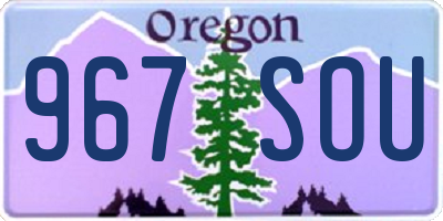 OR license plate 967SOU