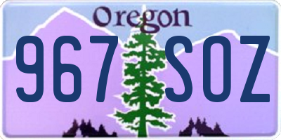 OR license plate 967SOZ