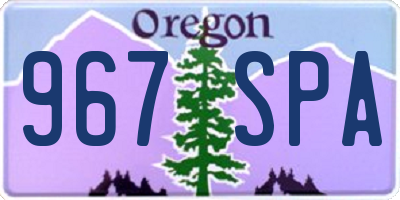 OR license plate 967SPA